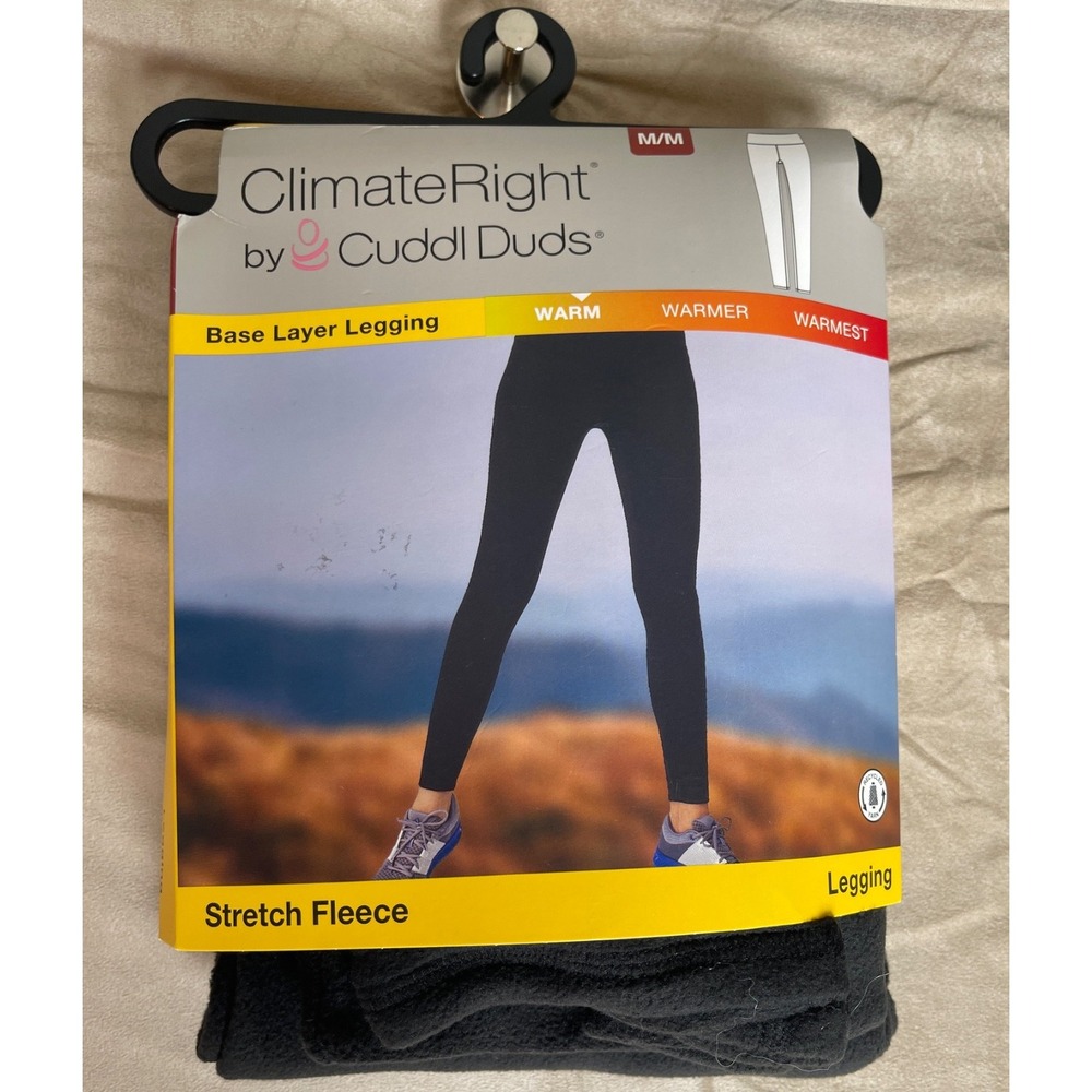 Climate Right by Cuddl Duds Womans Stretch Fleece Base Layer Legging size M NEW